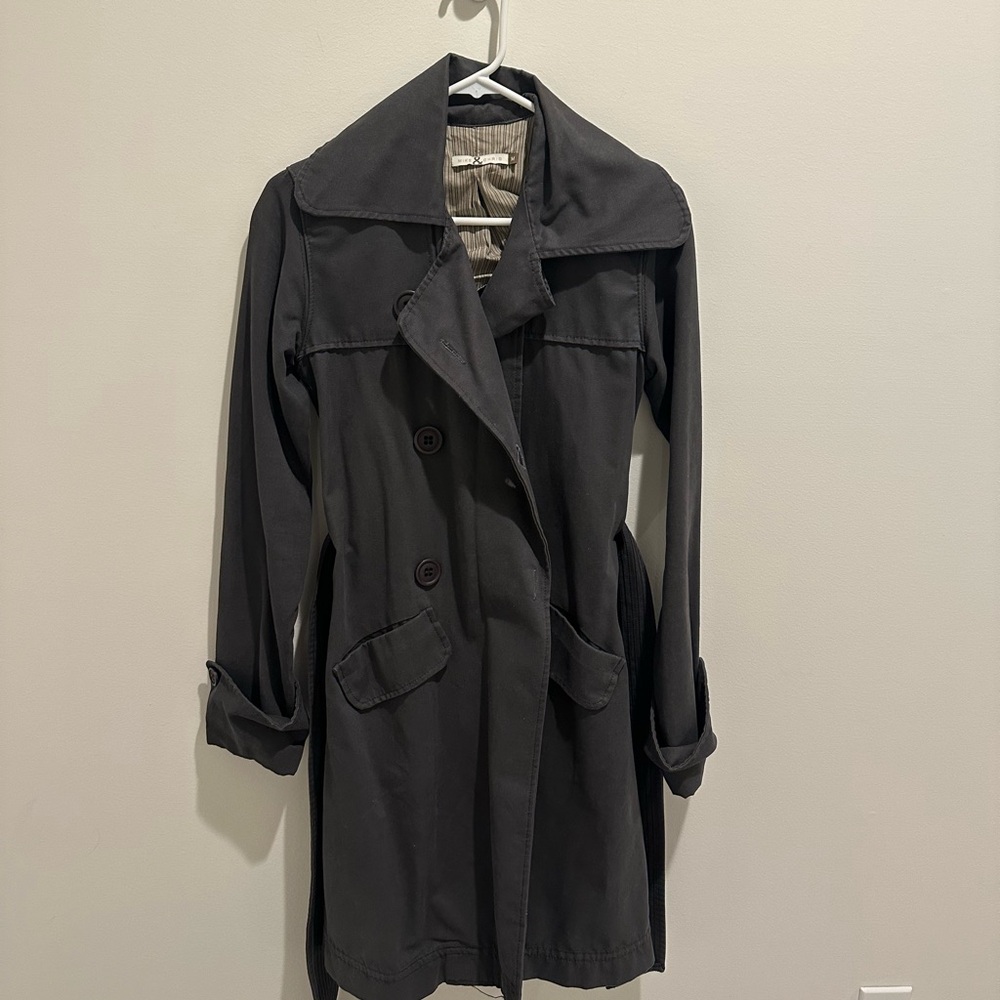 Mike & Chris Black Trench Coat Classic Design
